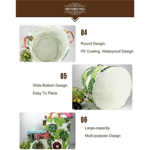 Laundry Hamper,Large Canvas Fabric Lightweight Storage Basket Toy Organizer - Picture 5 of 6